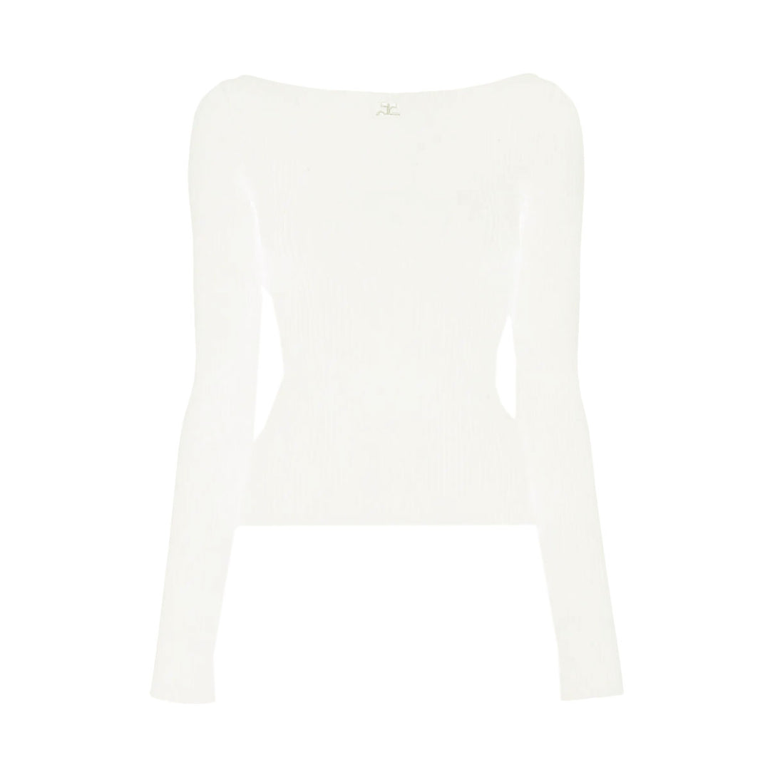 courrèges - SHOULDERS RIB KNIT SWEATER