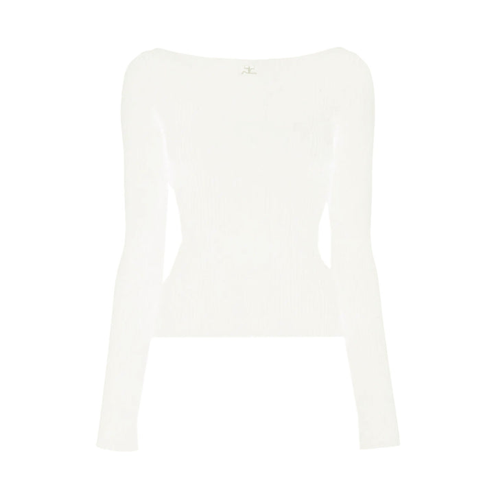 courrèges - SHOULDERS RIB KNIT SWEATER