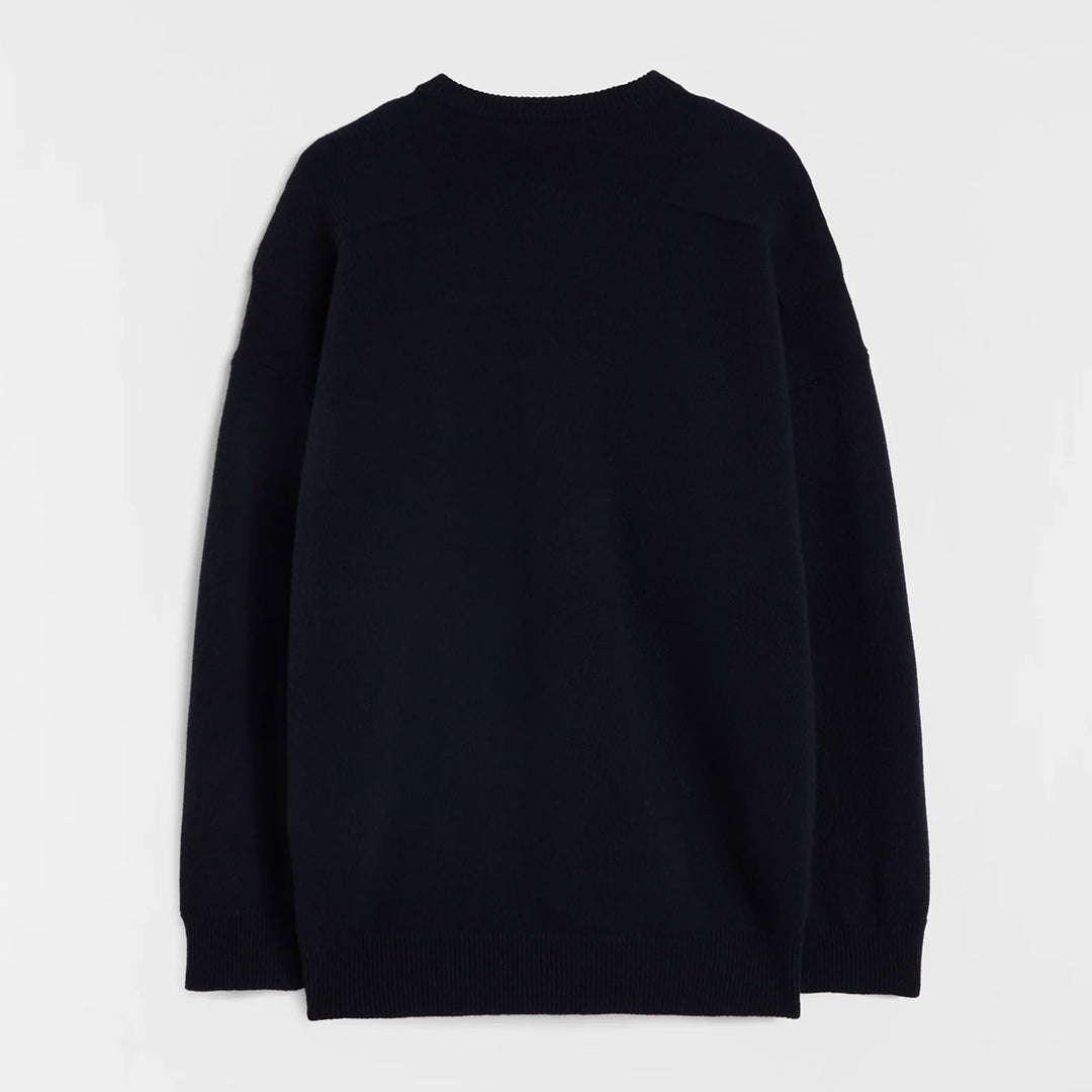 Wool-blend crew neck sweater