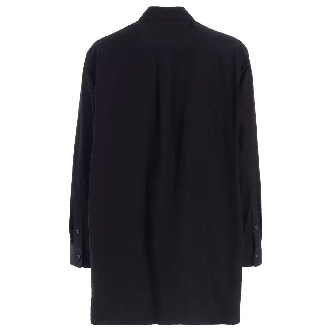 DOUBLE-COLLAR SHIRT IN BROAD AND CELLULOSE GRAY LOTUS
