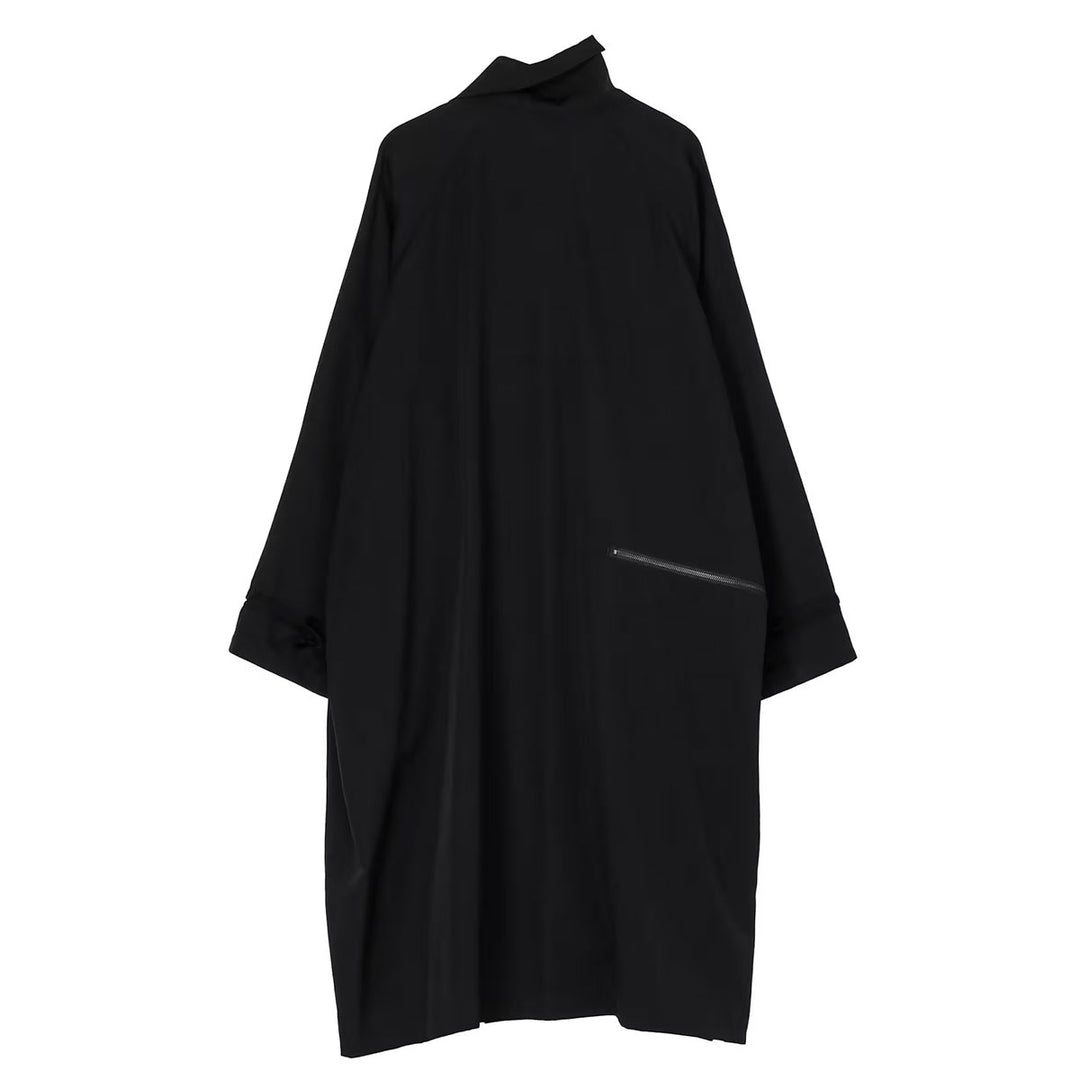 WOOL GABARDINE CROSS ZIPPER COAT