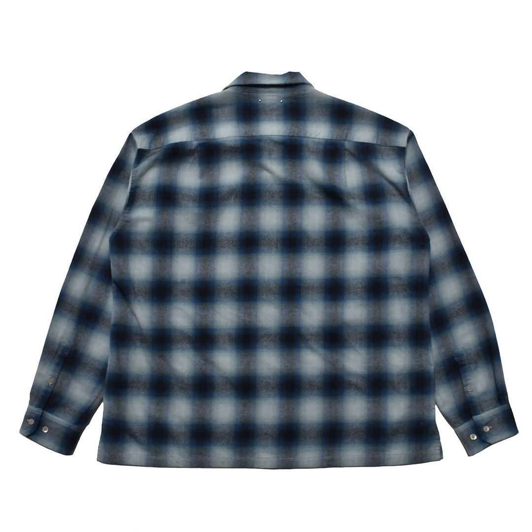 C. Flannel Ombre Open Collar Shirt