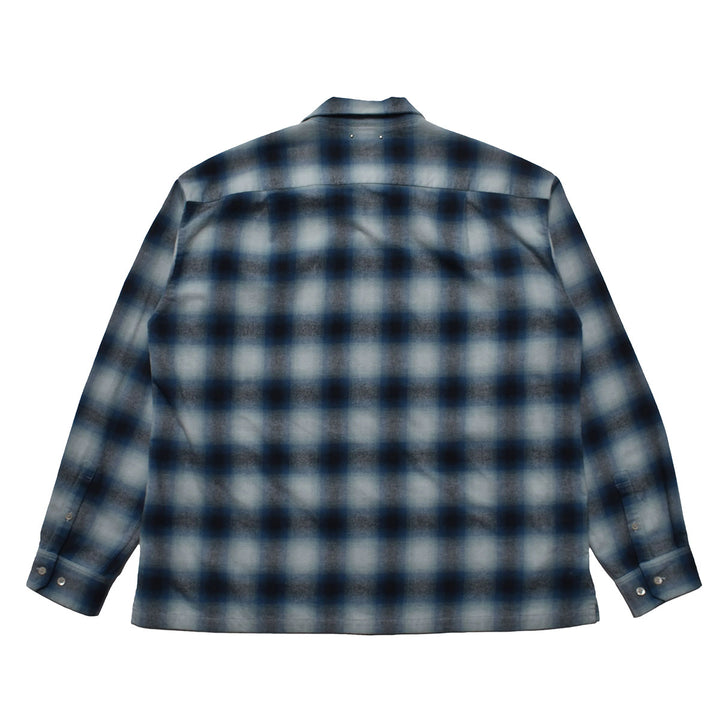 C. Flannel Ombre Open Collar Shirt
