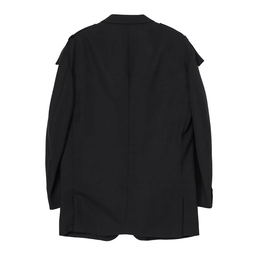 Wool Gabardine 2bs Jacket with Shoulder Adjuster