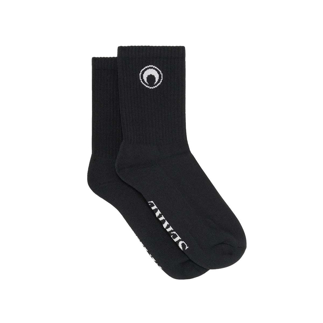 Marine Serre - Moon Logo Ribbed Knit Crew Socks