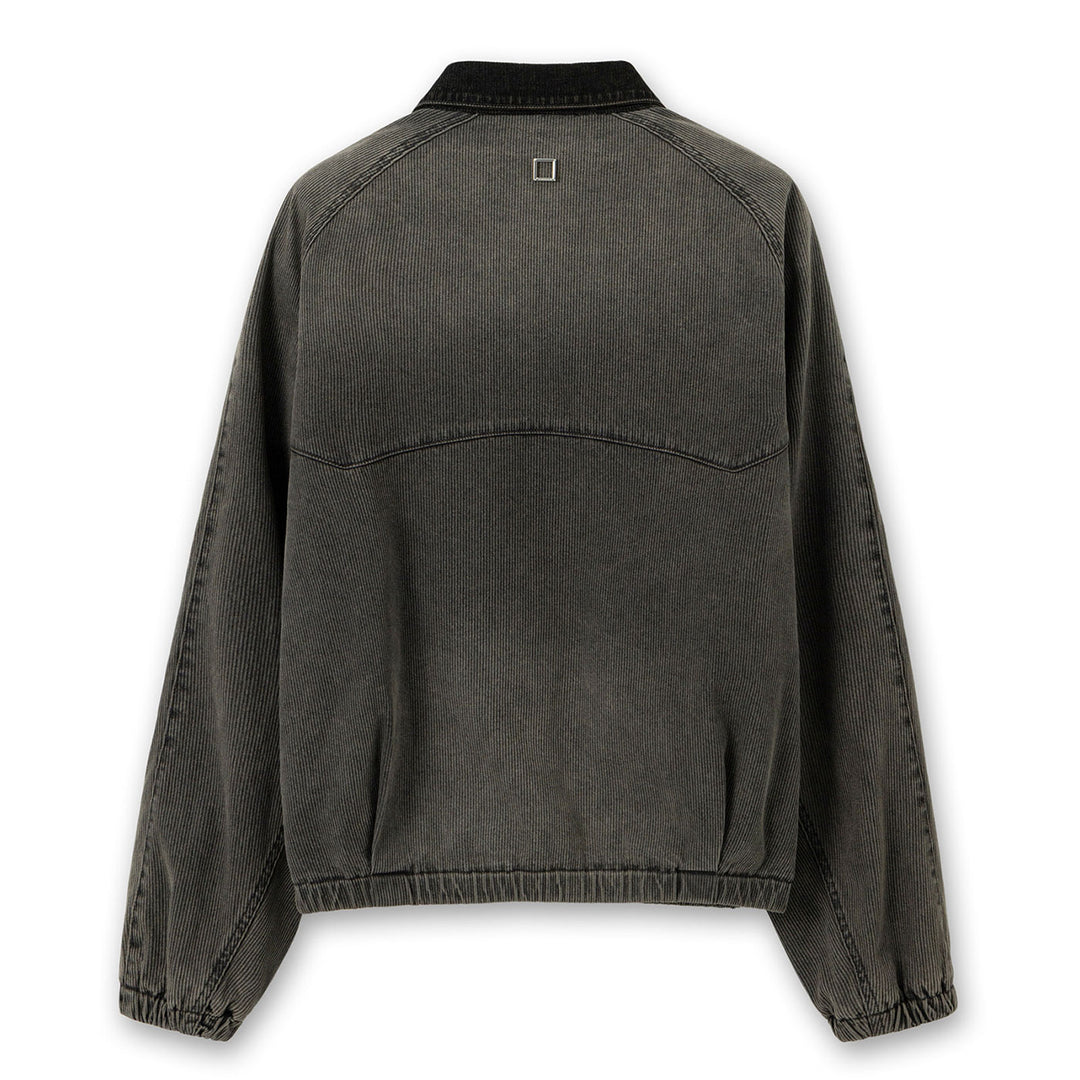 Gray Ribbed Denim Jumper