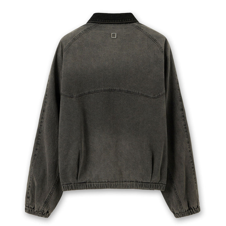 Gray Ribbed Denim Jumper