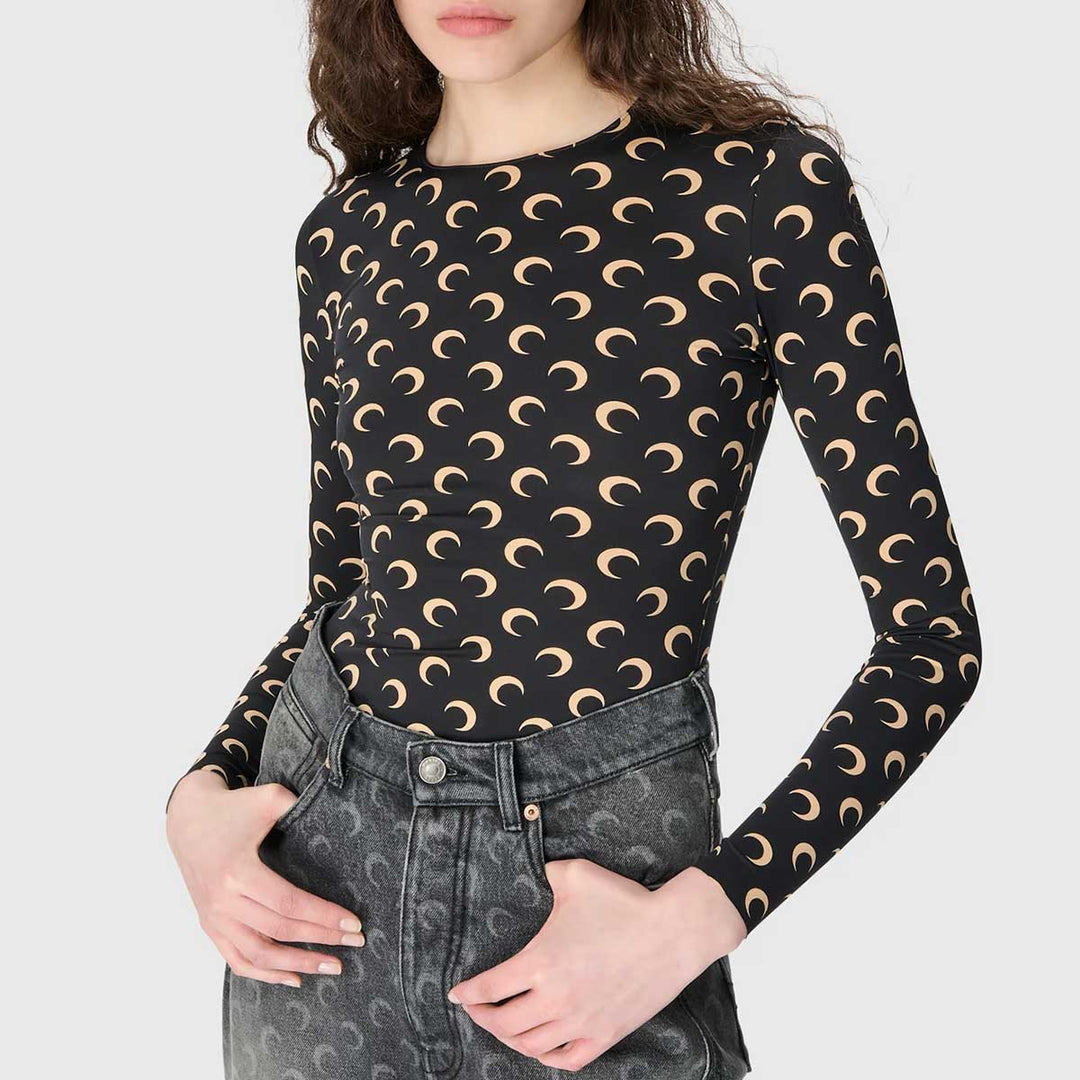 Marine Serre - Recycled Moon Jersey Second Skin Crewneck Top