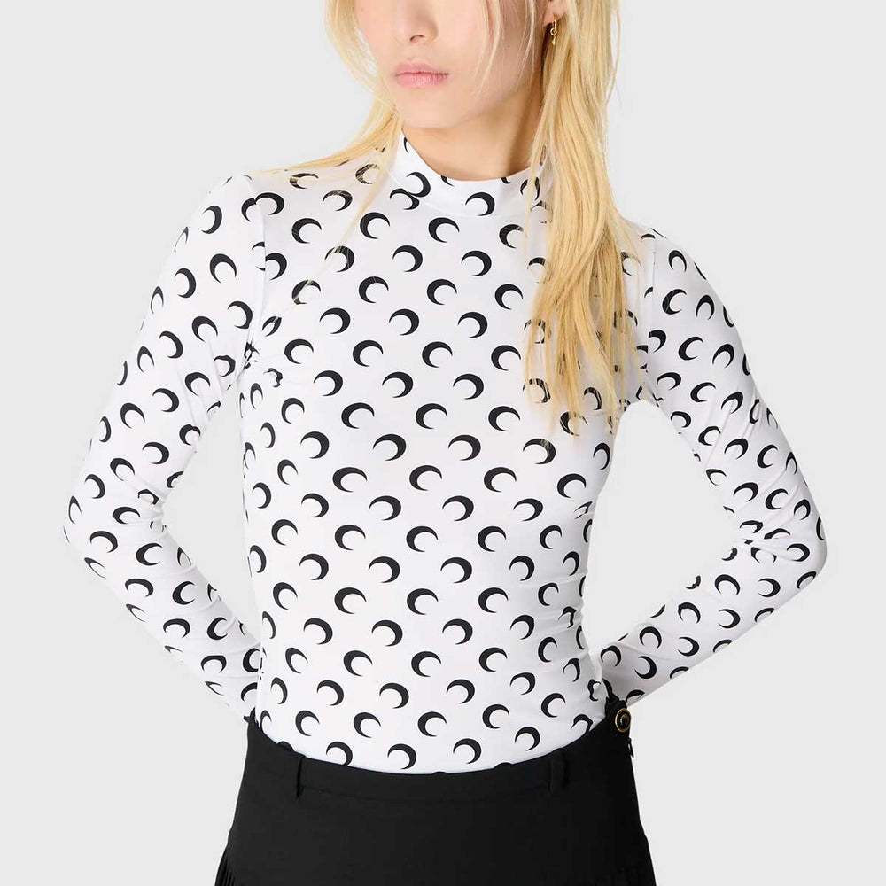 Marine Serre - Recycled Moon Jersey Second Skin Highneck Top