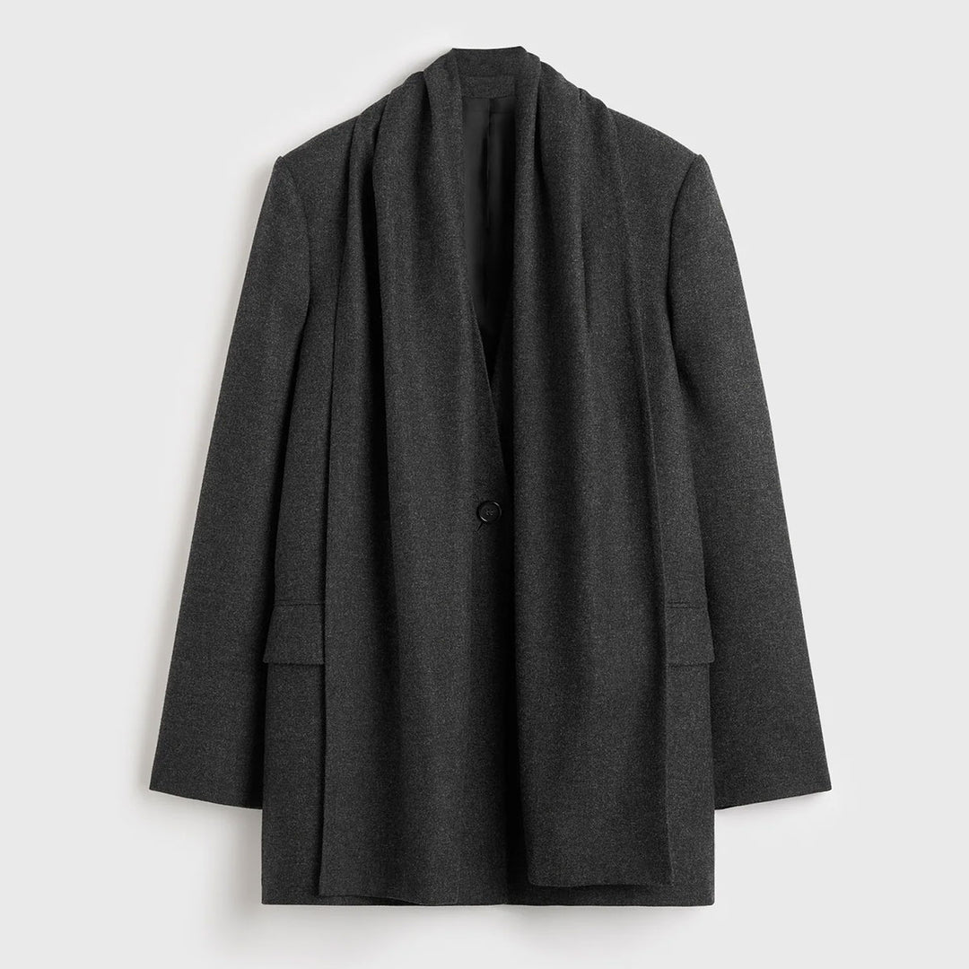 Scarf blazer charcoal