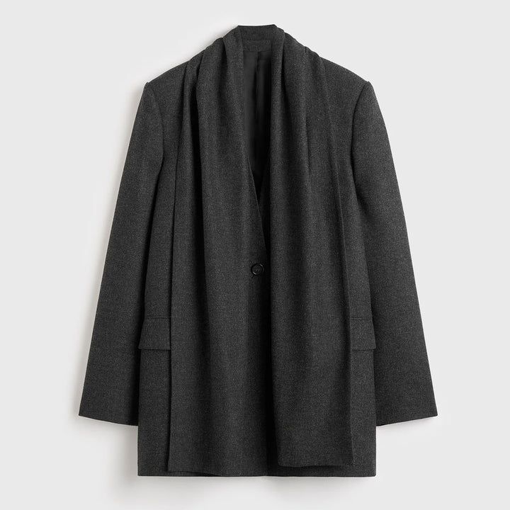 Scarf blazer charcoal