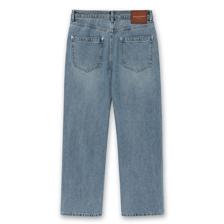 Blue Straight Denim Pants
