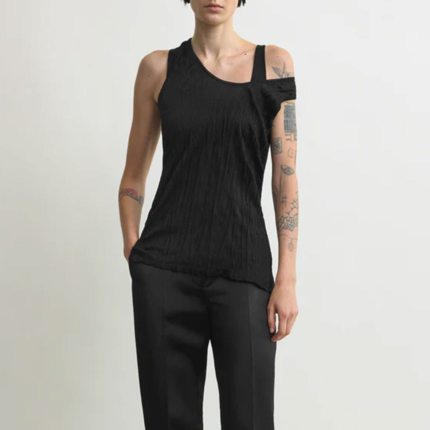 タグ付き未使用♡ トーテム TOTEME タンクトップ 黒 S リブ TOTEME (トーテム) | Crinkled knit tank タンクトップ