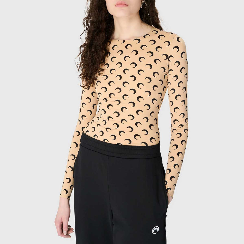 Marine Serre - Recycled Moon Jersey Second Skin Crewneck Top