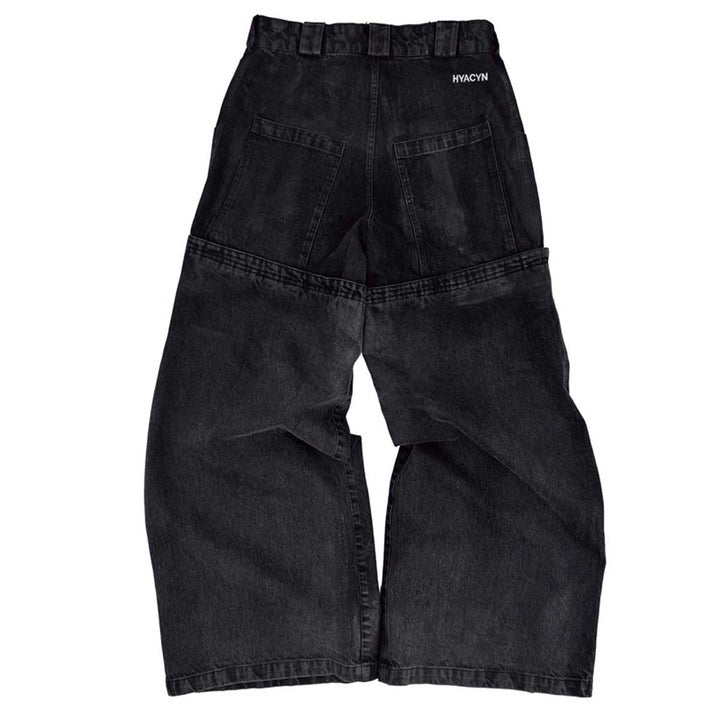 HYACYN - Sevar Rof Low Pocket Pants Black Washed Waxed Distressed