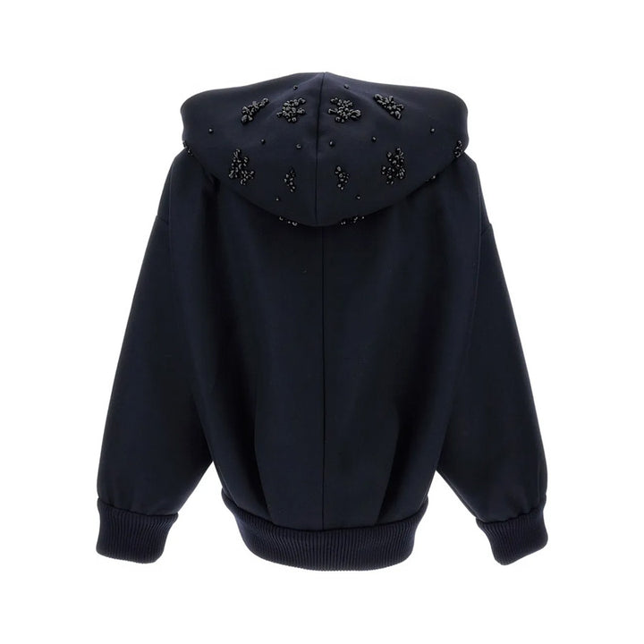 HOODED ZIP-UP BOMBER JACKET W/ HOOD EMB