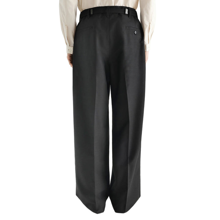 Wool and mohair cloth single-pleated tailored trousers