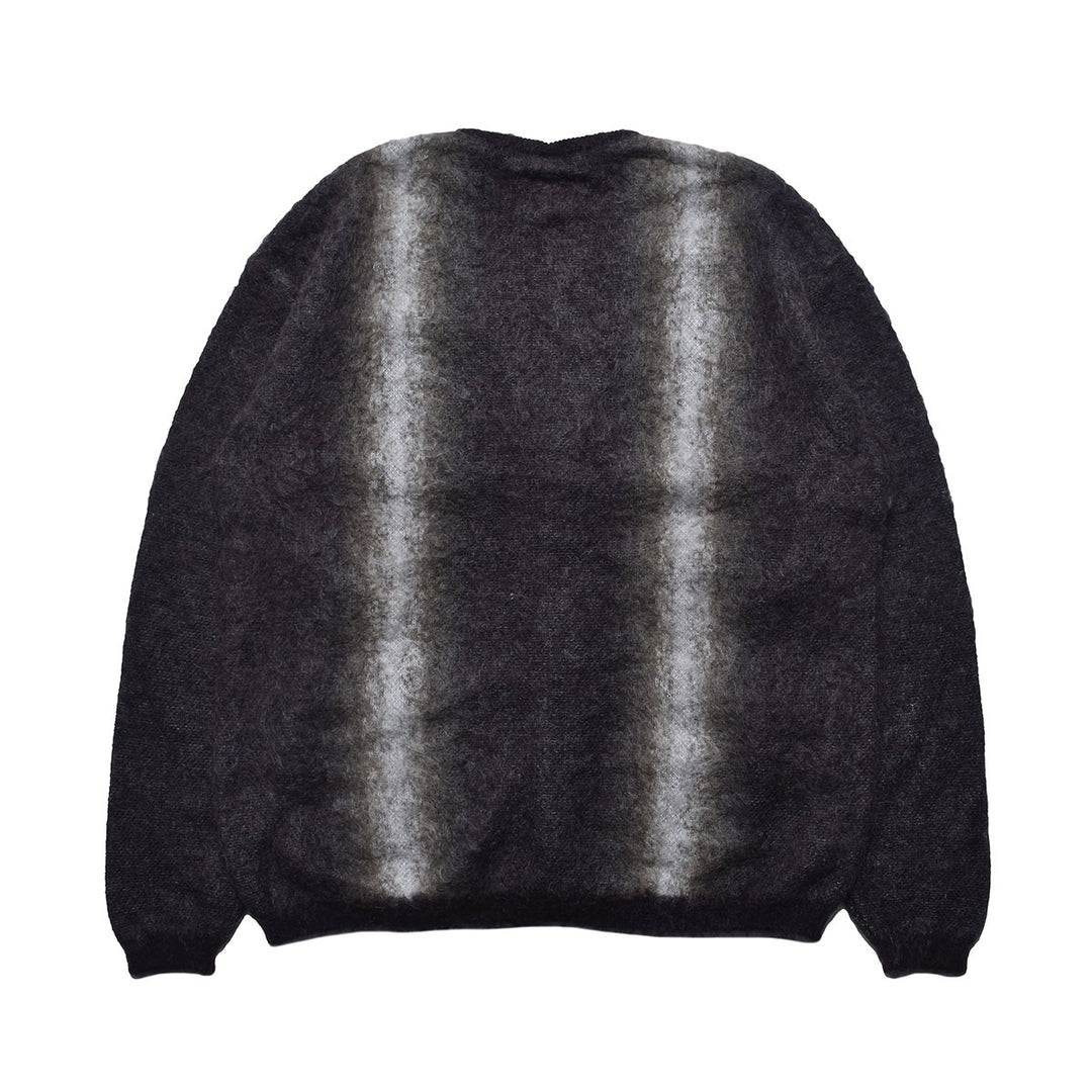 Fuzzy Stripe Mohair Knit Cardigan