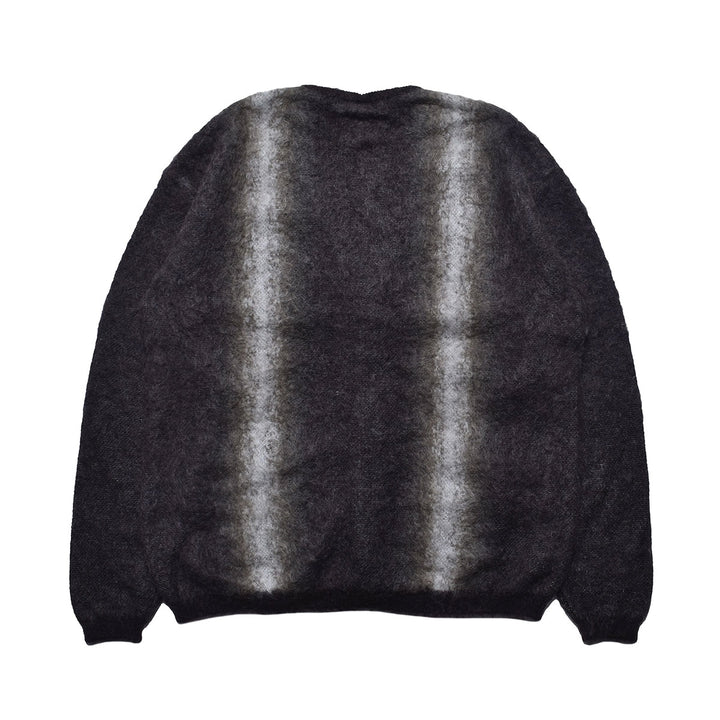 Fuzzy Stripe Mohair Knit Cardigan