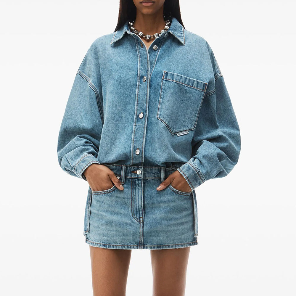 Alexander Wang - デニムミニシャツドレス