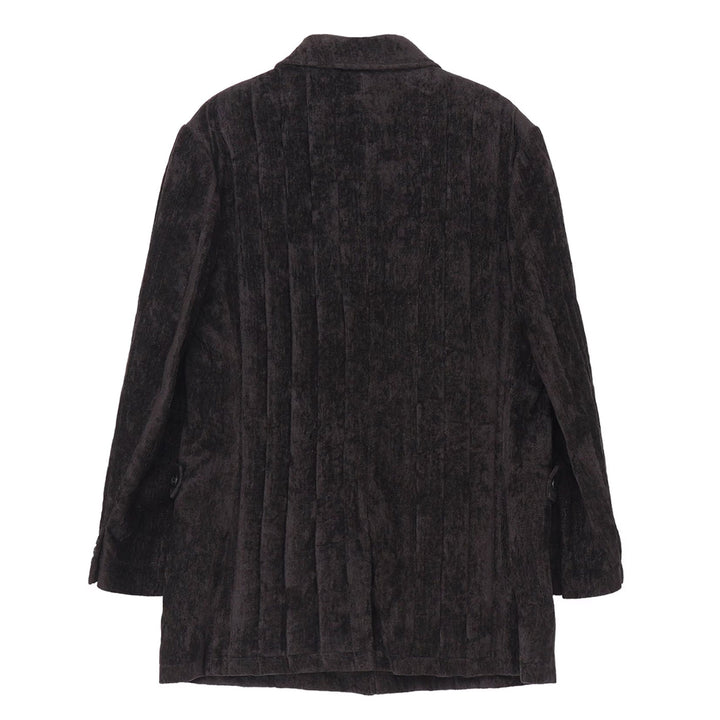LINEN VELVET TAB DETAIL PADED JACKET