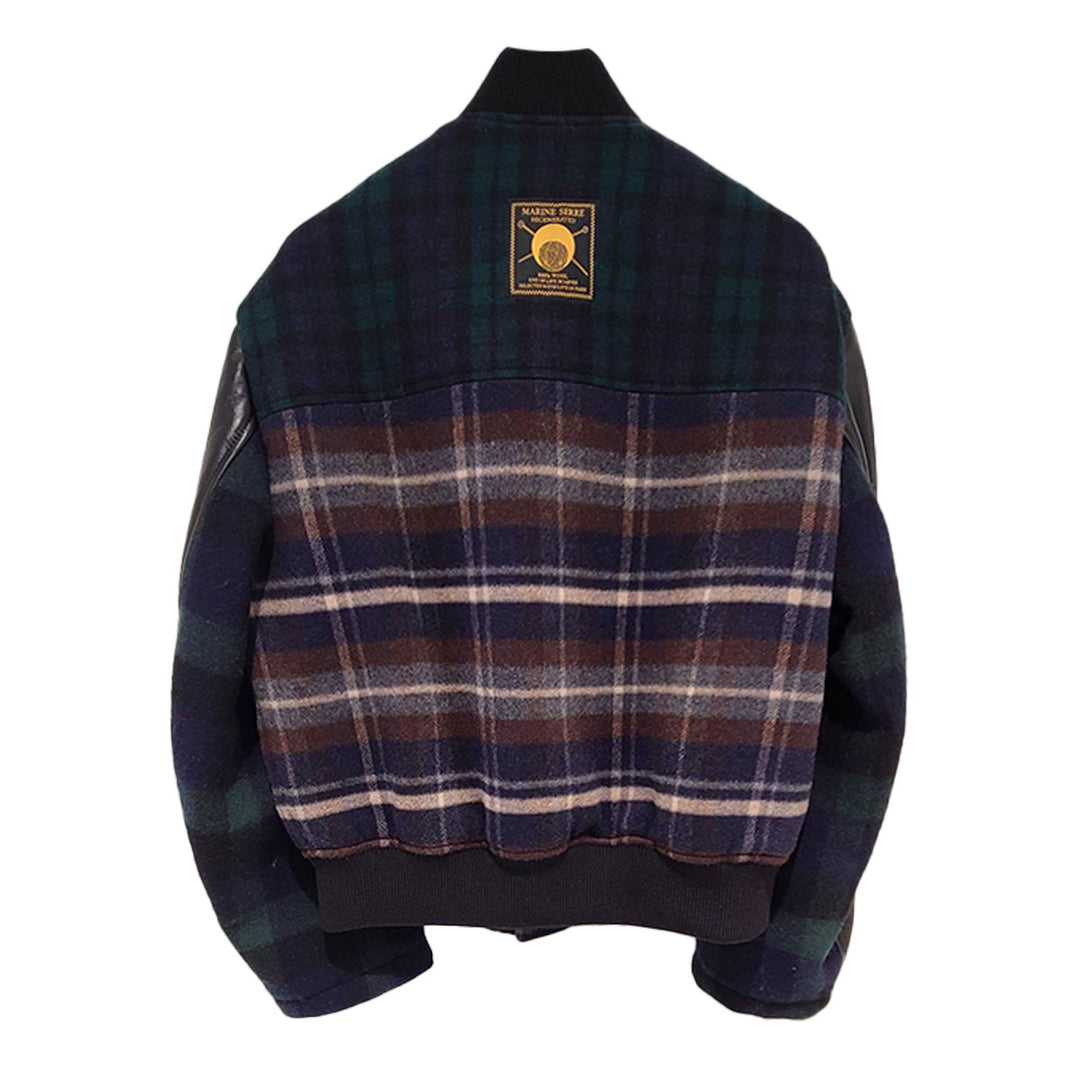 Regenerated Tartan Scarves Bomber Jacket