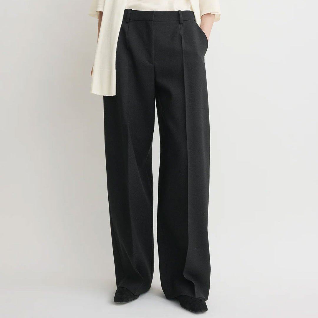 Wide tailored trousers black petite