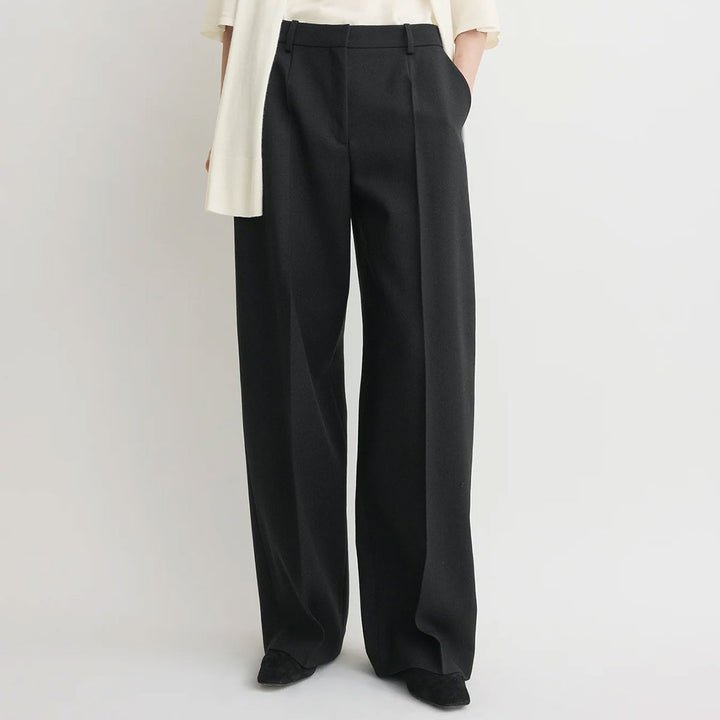 Wide tailored trousers black petite