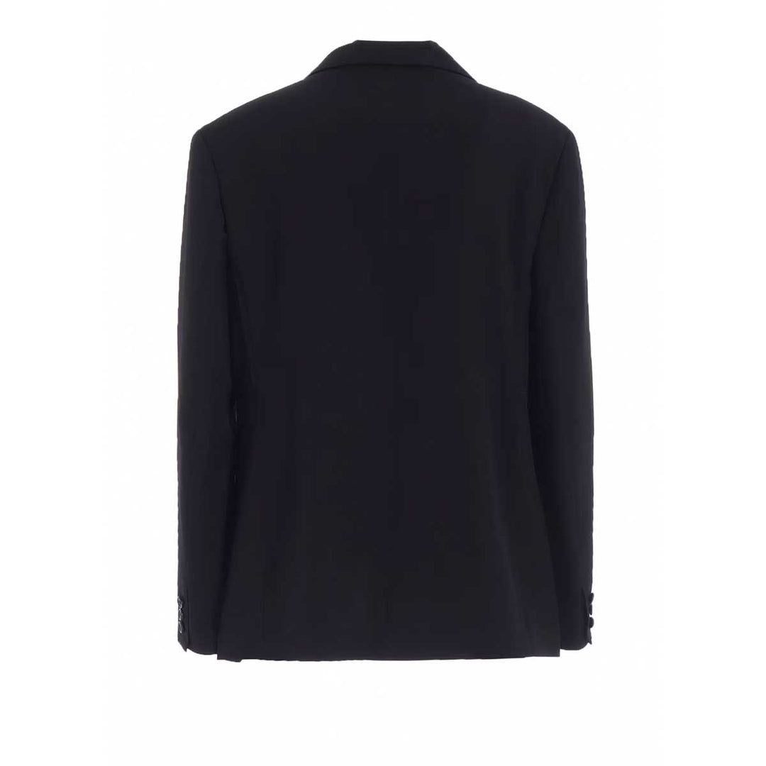 WOOL GABARDINE PEACKED LAPEL 2-BUTTON JACKET