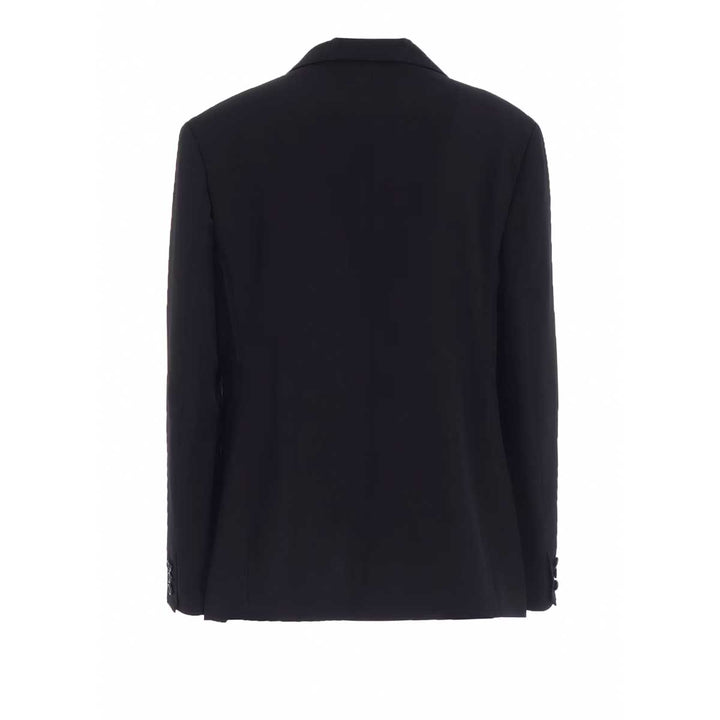 WOOL GABARDINE PEACKED LAPEL 2-BUTTON JACKET