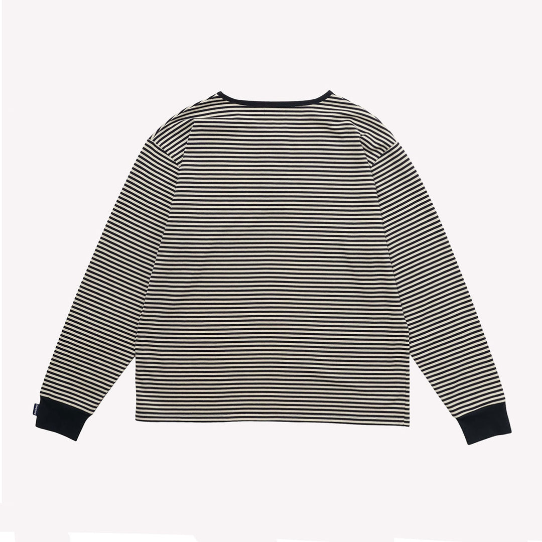 STRIPE HENLEY NECK LS TEE - Boys in Toyland