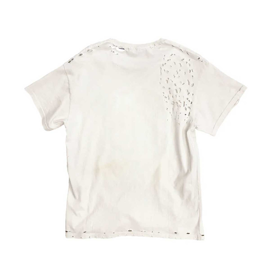 HYACYN - Eet T-Shirt Off-White Cotton Stains ‘Distressed Was Ich Bin’