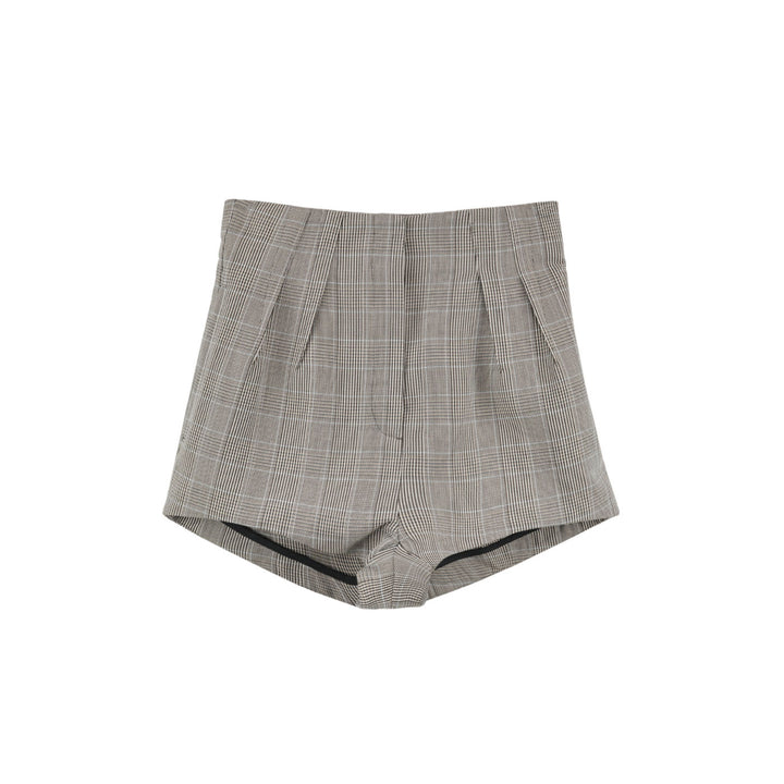 Mugler - checked pleated tailored shorts