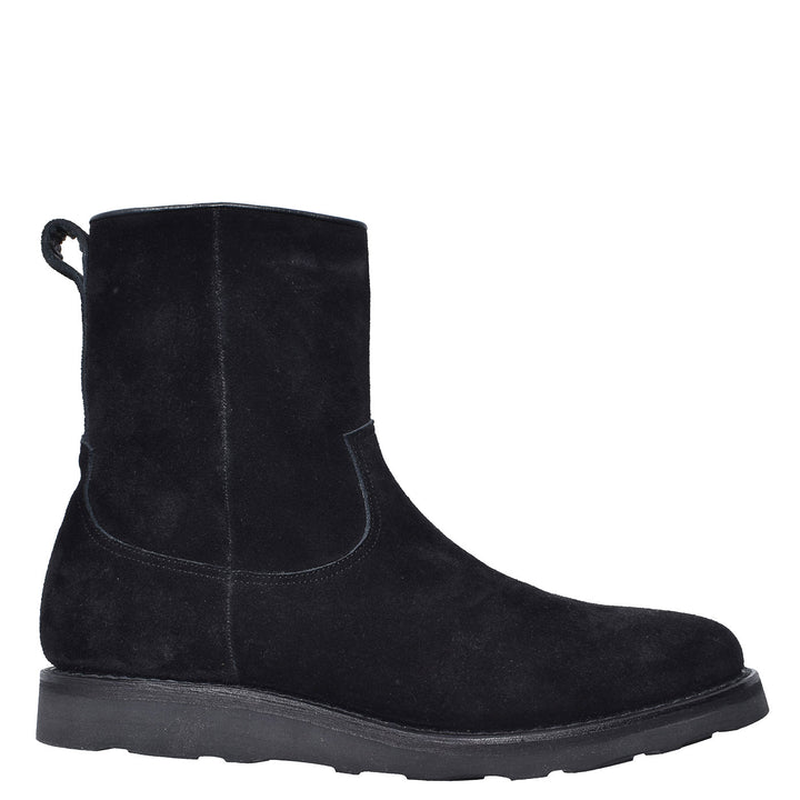Suede Leather Side Zipper Boots