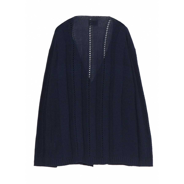 5G 1PLY OPENWORK RIB CARDIGAN