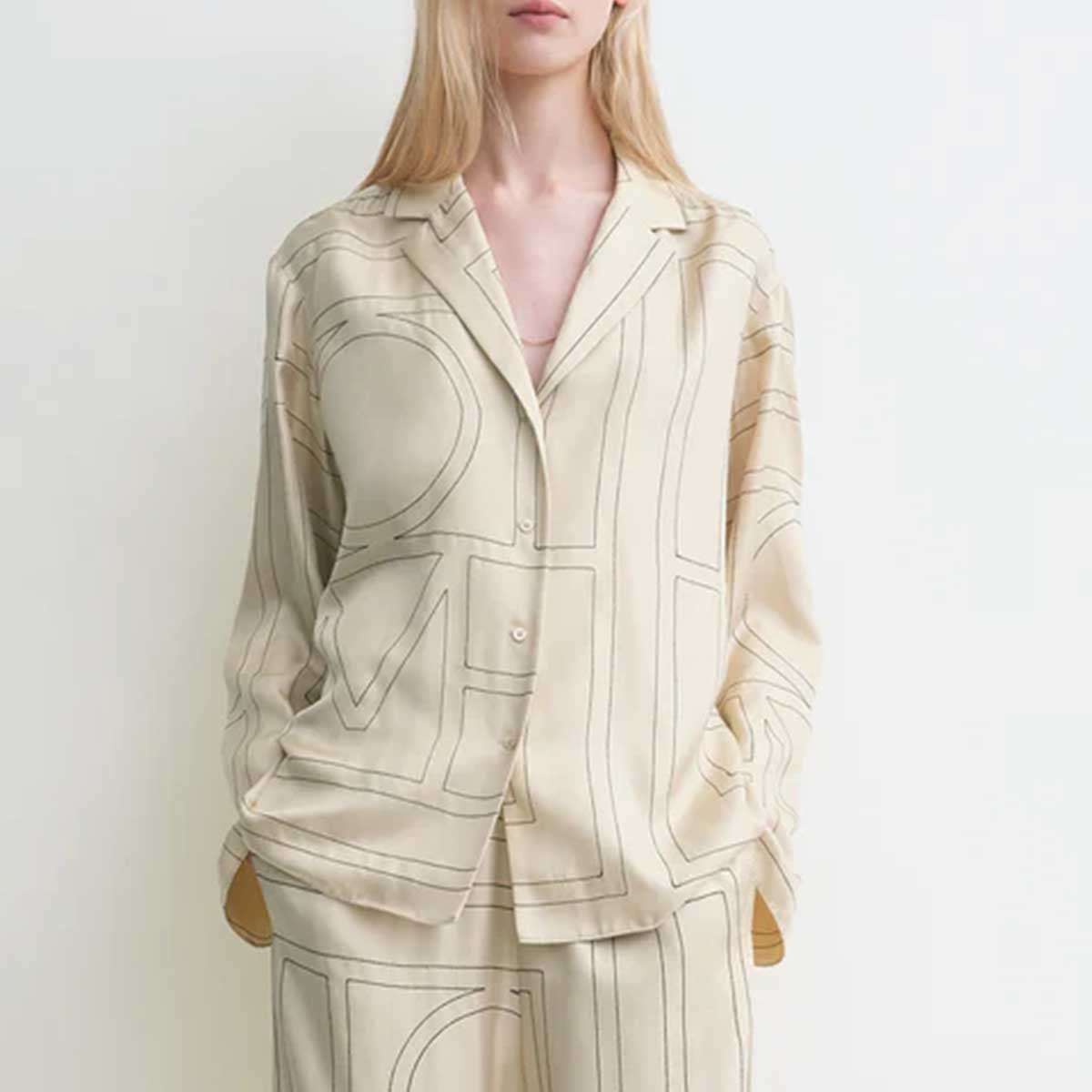 TOTEME (トーテム) | Monogram silk pj top シャツ