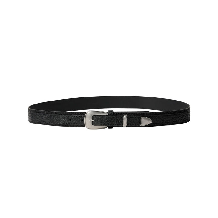Minimal Western Belt in Grain Leather