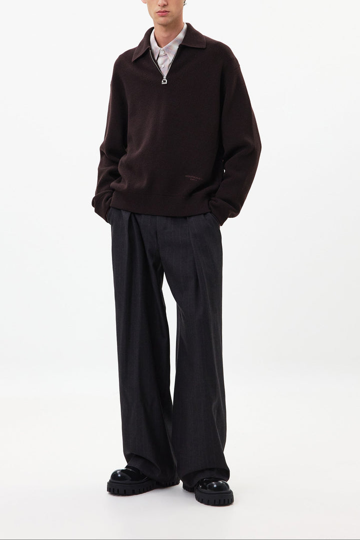 Brown Half-zip Sweater