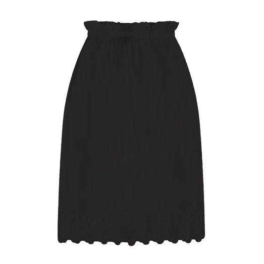 Simone Rocha - ELASTICATED GATHERED RUFFLE WAIST SKIRT W/ TRIM