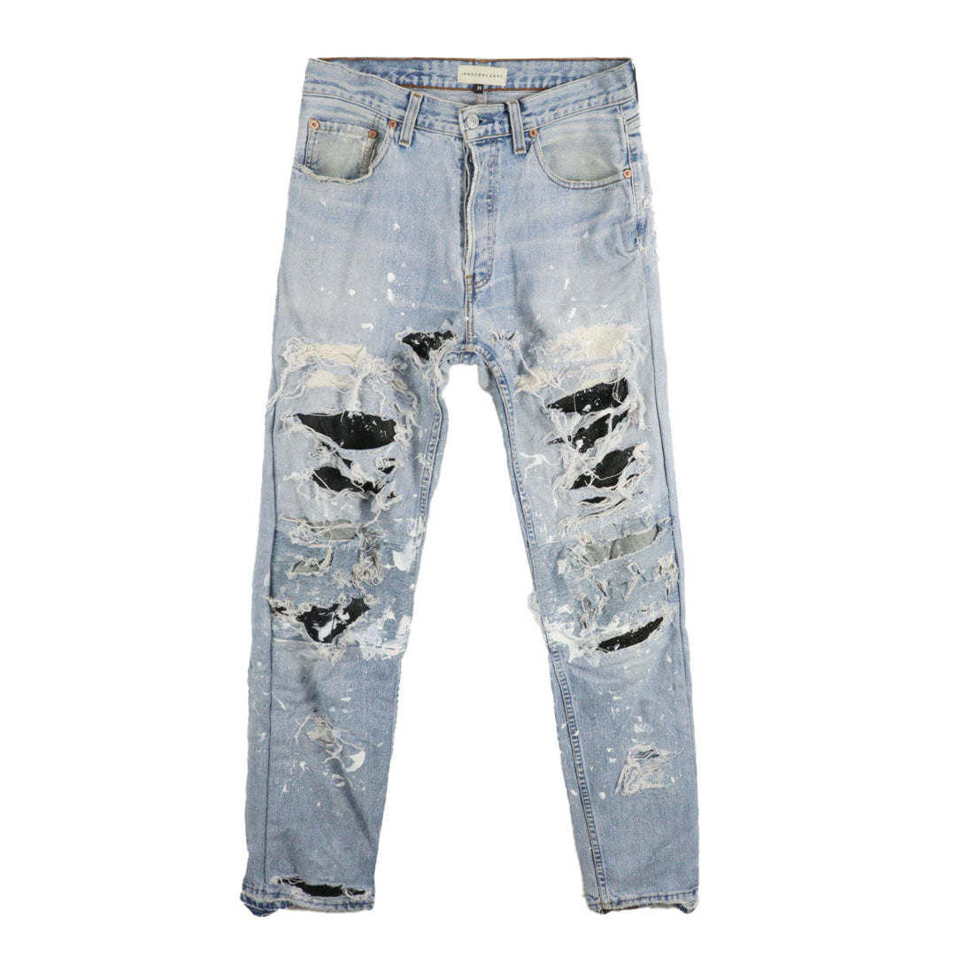 DESTROY LEATHER DENIM PANTS 30B - INNOCENCE NY