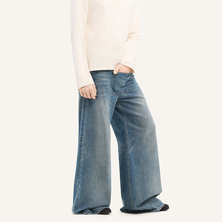 ONE POCKET DENIM BAGGY PANTS