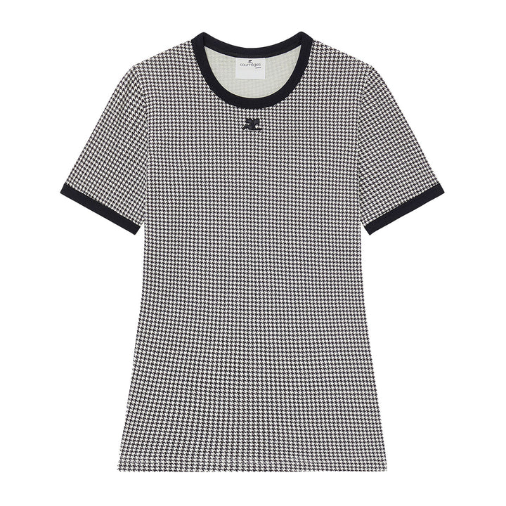 Contrast Houndstooth T-Shirt