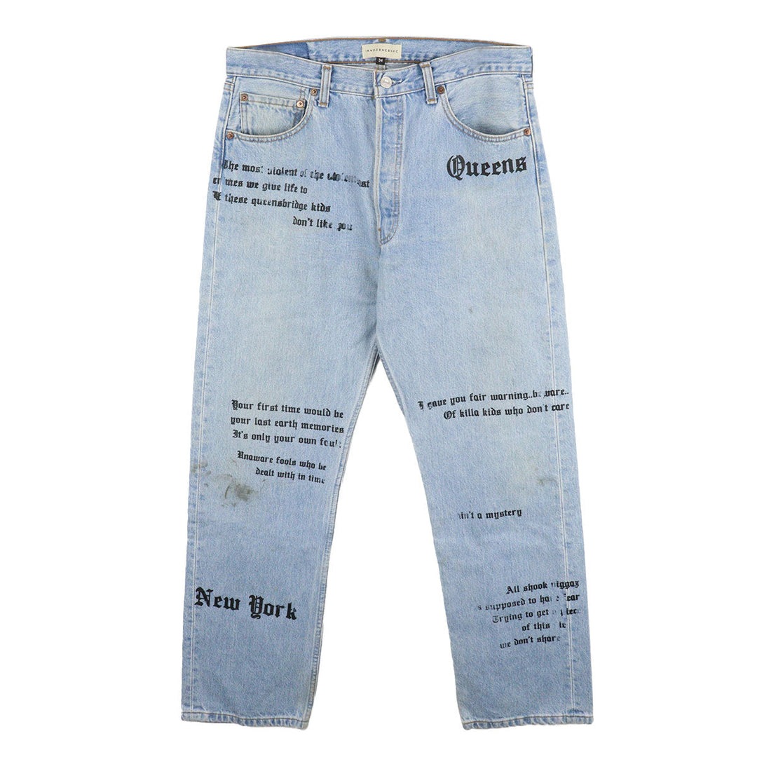 NY Queens Print Denim Pants 34 - INNOCENCE NY