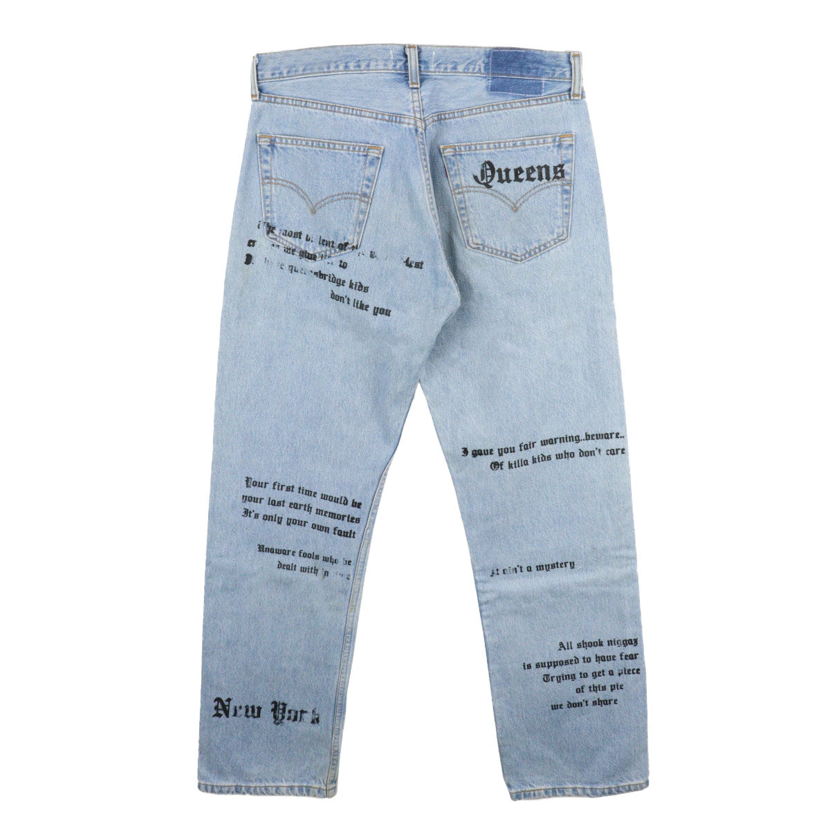 NY QUEENS PRINT DENIM PANTS 34