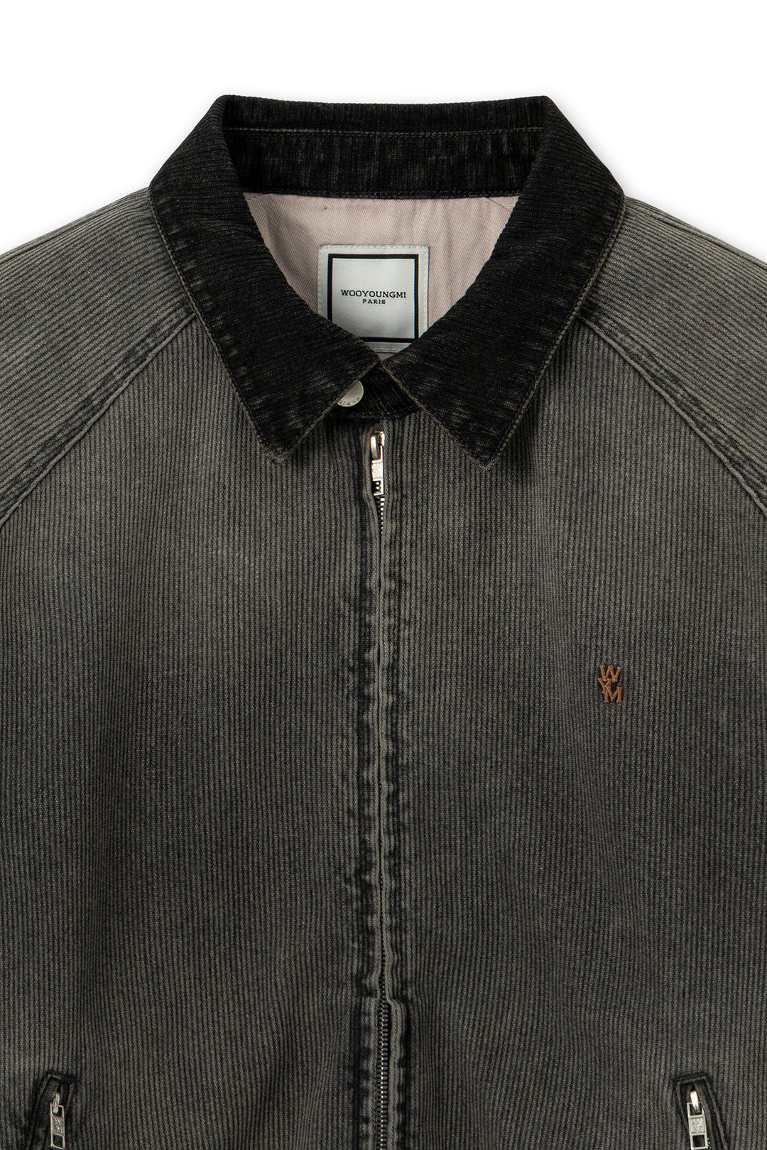 Gray Ribbed Denim Jumper
