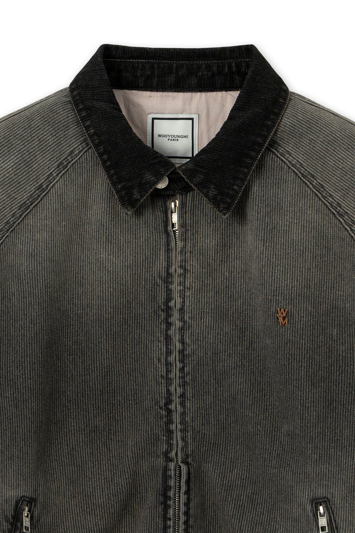 Gray Ribbed Denim Jumper