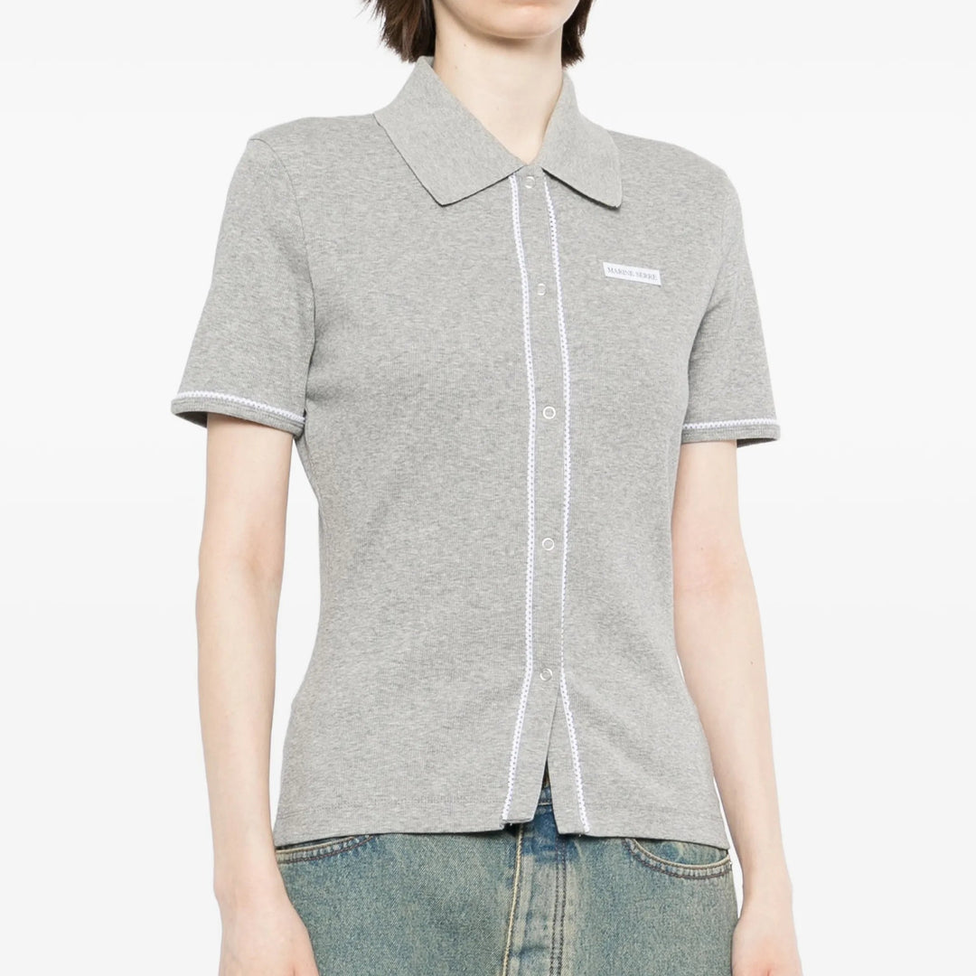 Light Ribbed Jersey Polo T-Shirt