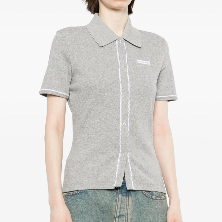Light Ribbed Jersey Polo T-Shirt
