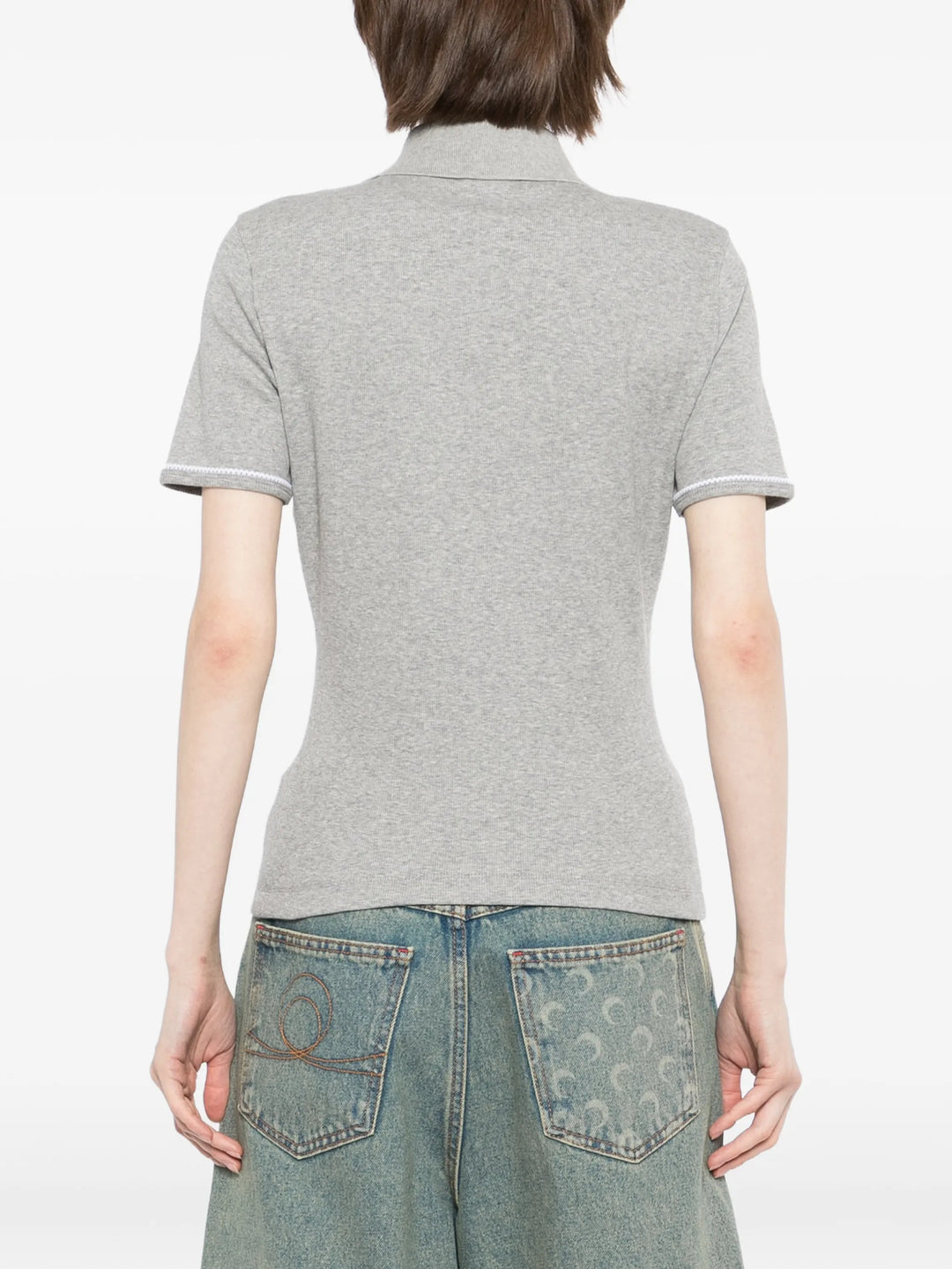 Light Ribbed Jersey Polo T-Shirt