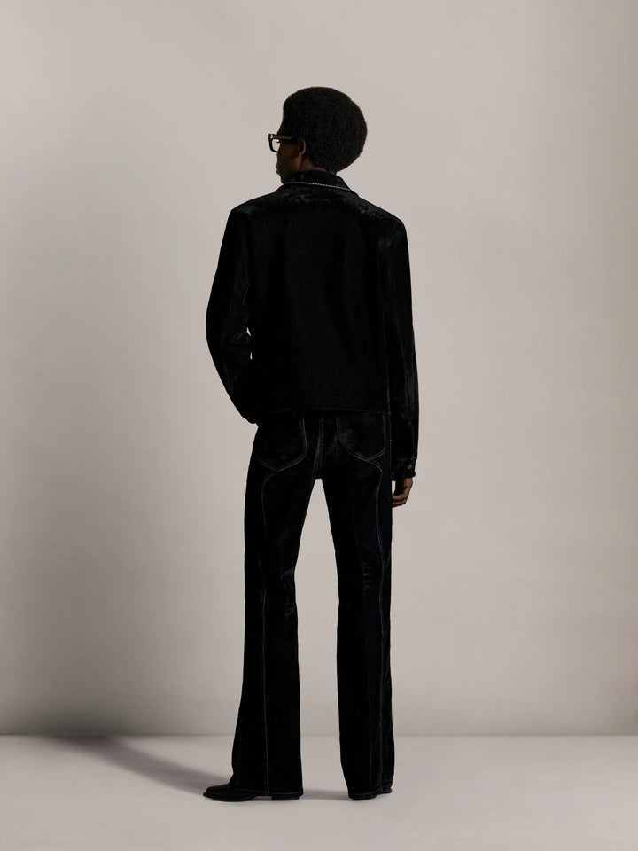 FLORAL FLOCK EMBELLISHED BLOUSON
